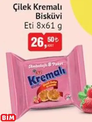 ETİ ÇİLEK KREMALI BİSKÜVİ